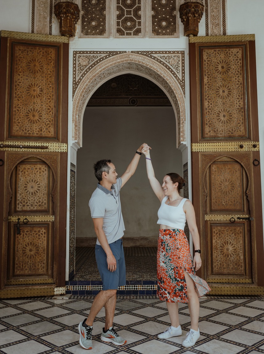 Private courtyards at Villa des orangers, Morocco